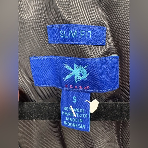 EGARA Mens Wool Dress Vest Sz S Slim Fit 5 Button Gray - Picture 3 of 6